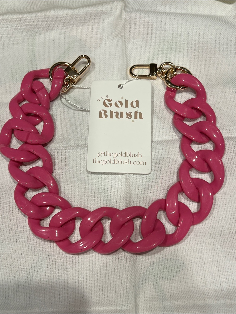 The Gold Blush NWT Hot Pink OG Acrylic Bag Charm